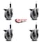 Service Caster 5'' Semi Steel Swivel 1'' Expanding Stem Caster Set with Brake, 4PK SCC-EX20S514-SSS-PLB-1-4 - alternate 4